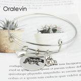 MAMA BEAR Inspirational Hand Stamped Engraved Charm Pendant Bracelet Bangle