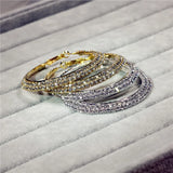 Layer Cubic Zircon Micro Paved CZ Hoop Earrings for Women