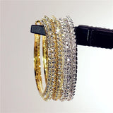 Layer Cubic Zircon Micro Paved CZ Hoop Earrings for Women