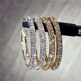 Layer Cubic Zircon Micro Paved CZ Hoop Earrings for Women