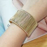 MANILA Layered Wire Cuff Bracelets Bangles Wide Statement African Bangles Jewelr
