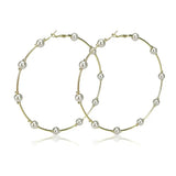 10cm Pearl Big Hoop Earrings For Women Large Statement Earrings Hoops Brincos