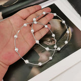 10cm Pearl Big Hoop Earrings For Women Large Statement Earrings Hoops Brincos