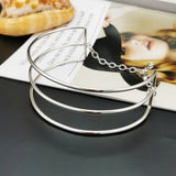 3 Layer Metal Torques Choker Necklaces Bib Collar Wide Statement Necklace