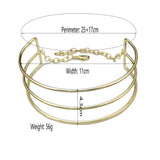 3 Layer Metal Torques Choker Necklaces Bib Collar Wide Statement Necklace