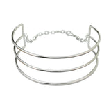 3 Layer Metal Torques Choker Necklaces Bib Collar Wide Statement Necklace