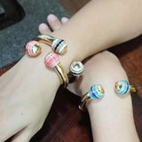 Alloy Statement Bangles Bracelets For Women High Charm Cuff Bangles Pink Jewelry