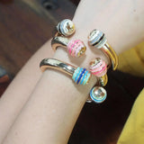 Alloy Statement Bangles Bracelets For Women High Charm Cuff Bangles Pink Jewelry