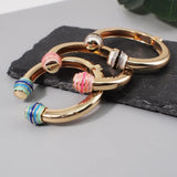 Alloy Statement Bangles Bracelets For Women High Charm Cuff Bangles Pink Jewelry