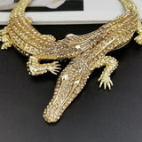 Big Crocodiles Necklaces Inlay Rhinestones Women Statement Jewelry
