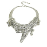 Big Crocodiles Necklaces Inlay Rhinestones Women Statement Jewelry