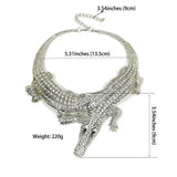 Big Crocodiles Necklaces Inlay Rhinestones Women Statement Jewelry