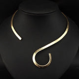 Punk Choker Necklaces Metal Torques Women Bib Collar Statement Necklace