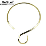 Punk Choker Necklaces Metal Torques Women Bib Collar Statement Necklace