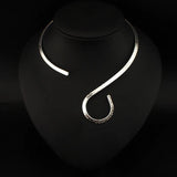 Punk Choker Necklaces Metal Torques Women Bib Collar Statement Necklace