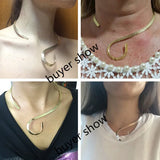 Punk Choker Necklaces Metal Torques Women Bib Collar Statement Necklace