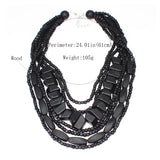 Boho Wood Bead Choker Necklaces For Women 8 Colors