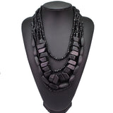 Boho Wood Bead Choker Necklaces For Women 8 Colors