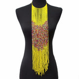Bohemian Resin Beaded Long Necklace Women Bib Choker Ethnic Jewelry