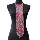 Bohemian Resin Beaded Long Necklace Women Bib Choker Ethnic Jewelry