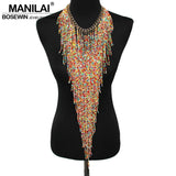 Bohemian Charm Jewelry Bead Tassel Choker Necklace