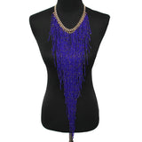 Bohemian Charm Jewelry Bead Tassel Choker Necklace