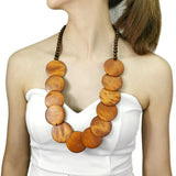 Bohemian Wood Bead Long Necklaces For Women Multilayer Beaded Statement Necklace