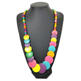 Bohemian Wood Bead Long Necklaces For Women Multilayer Beaded Statement Necklace