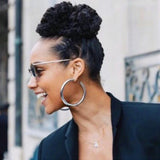 Chunky Metal Big Hoop Earrings For Women Punk Round Statement Earrings