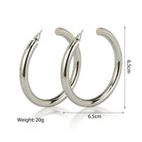 Chunky Metal Big Hoop Earrings For Women Punk Round Statement Earrings