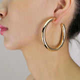 Chunky Metal Big Hoop Earrings For Women Punk Round Statement Earrings