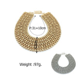 Chunky Metal Statement Necklace For Women