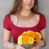 Chunky Metal Statement Necklace For Women