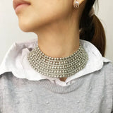 Chunky Metal Statement Necklace For Women