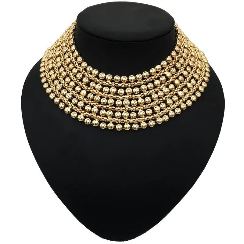 Chunky Metal Statement Necklace For Women