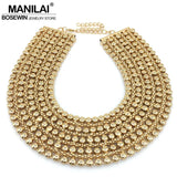 Chunky Metal Statement Necklace For Women