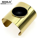 Statement Glaze Resin Cuff Bracelet Women Big Bangles