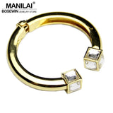 Alloy Square Crystal Bangles Cuff Bracelets Women Charm Jewelry