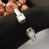 Alloy Square Crystal Bangles Cuff Bracelets Women Charm Jewelry