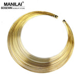 Multilayer Metal Wire Statement Necklace Indian Jewelry Women