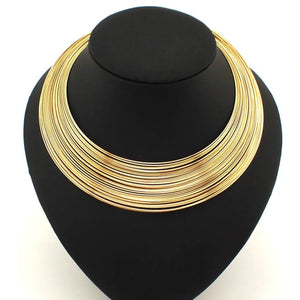 Multilayer Metal Wire Statement Necklace Indian Jewelry Women