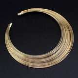 Multilayer Metal Wire Statement Necklace Indian Jewelry Women