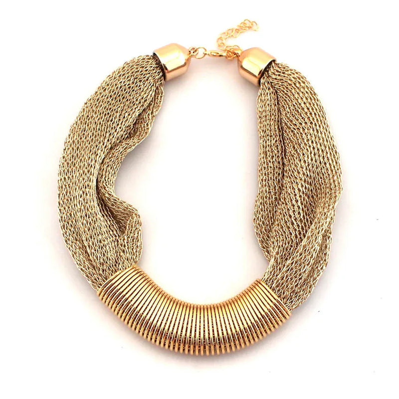Women Charm Choker Necklace Chunky Collar Rope Chain Statement Necklaces