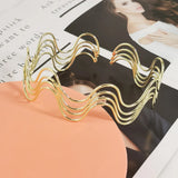 4-layer Wavelike Alloy Torques Chokers Necklaces Metal Bib Collar Necklace