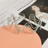 4-layer Wavelike Alloy Torques Chokers Necklaces Metal Bib Collar Necklace