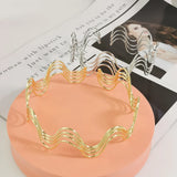 4-layer Wavelike Alloy Torques Chokers Necklaces Metal Bib Collar Necklace