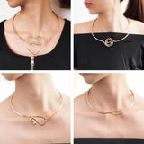 Geometric Alloy Chokers Necklaces for Women Jewelry Bib Collar Necklace