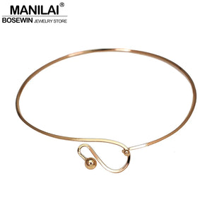Geometric Alloy Collar Choker Necklace Women Accessories Charm Torques
