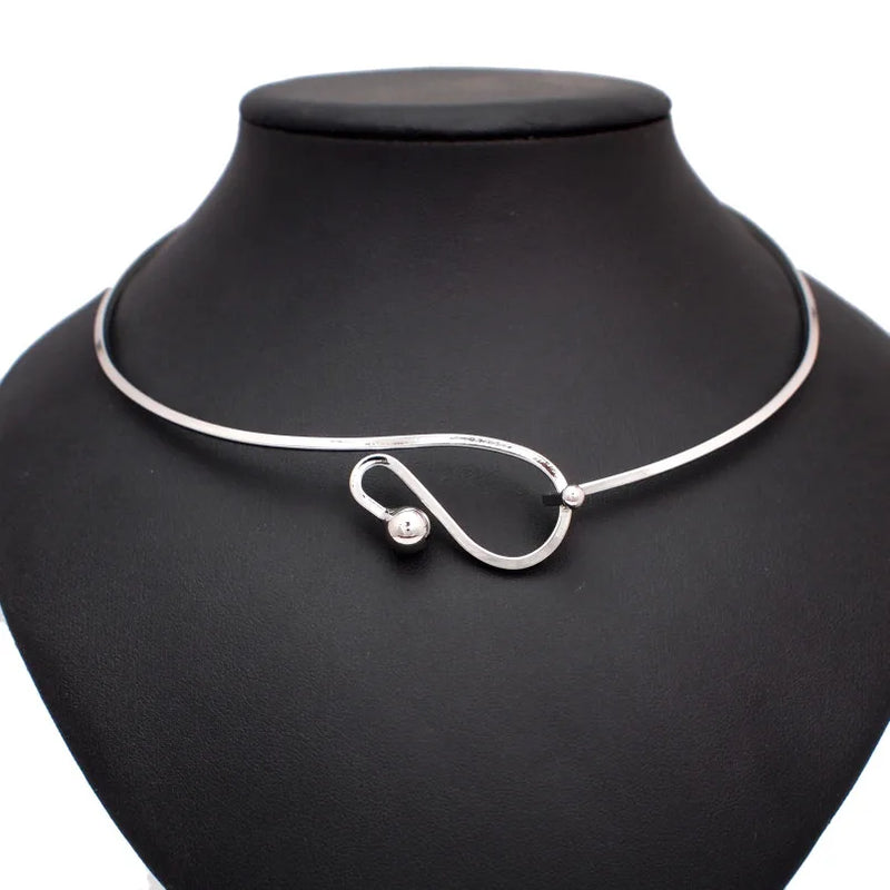 Geometric Alloy Collar Choker Necklace Women Accessories Charm Torques