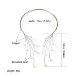 Copper Weave Torques Necklaces Women Pearl Statement Choker
